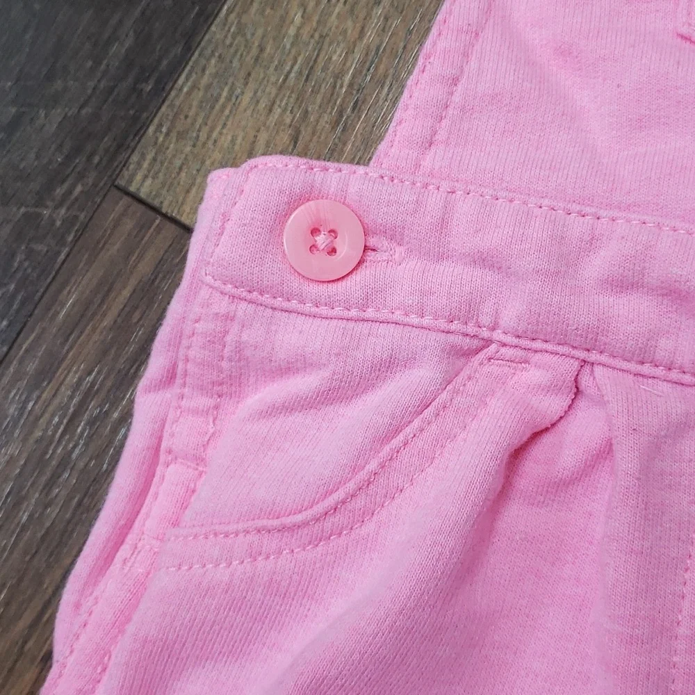 Carter's Bright Bubblegum Pink Short Overalls, Size 24 Months